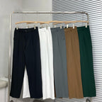 Ludwig | Herrenhose mit geradem Bein und Frontfalten, elegante Weitbeinhose | Nomad NTS | Braun