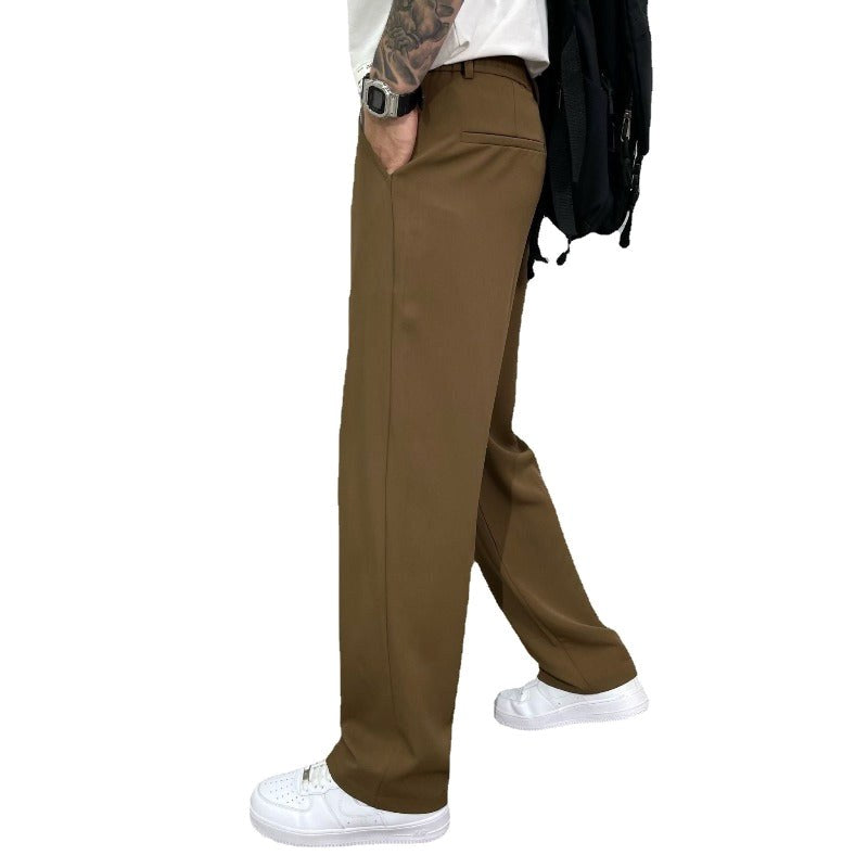 Ludwig | Herrenhose mit geradem Bein und Frontfalten, elegante Weitbeinhose | Nomad NTS | Grün