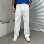 Ludwig | Herrenhose mit geradem Bein und Frontfalten, elegante Weitbeinhose | Nomad NTS | Grau