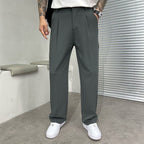 Ludwig | Herrenhose mit geradem Bein und Frontfalten, elegante Weitbeinhose | Nomad NTS