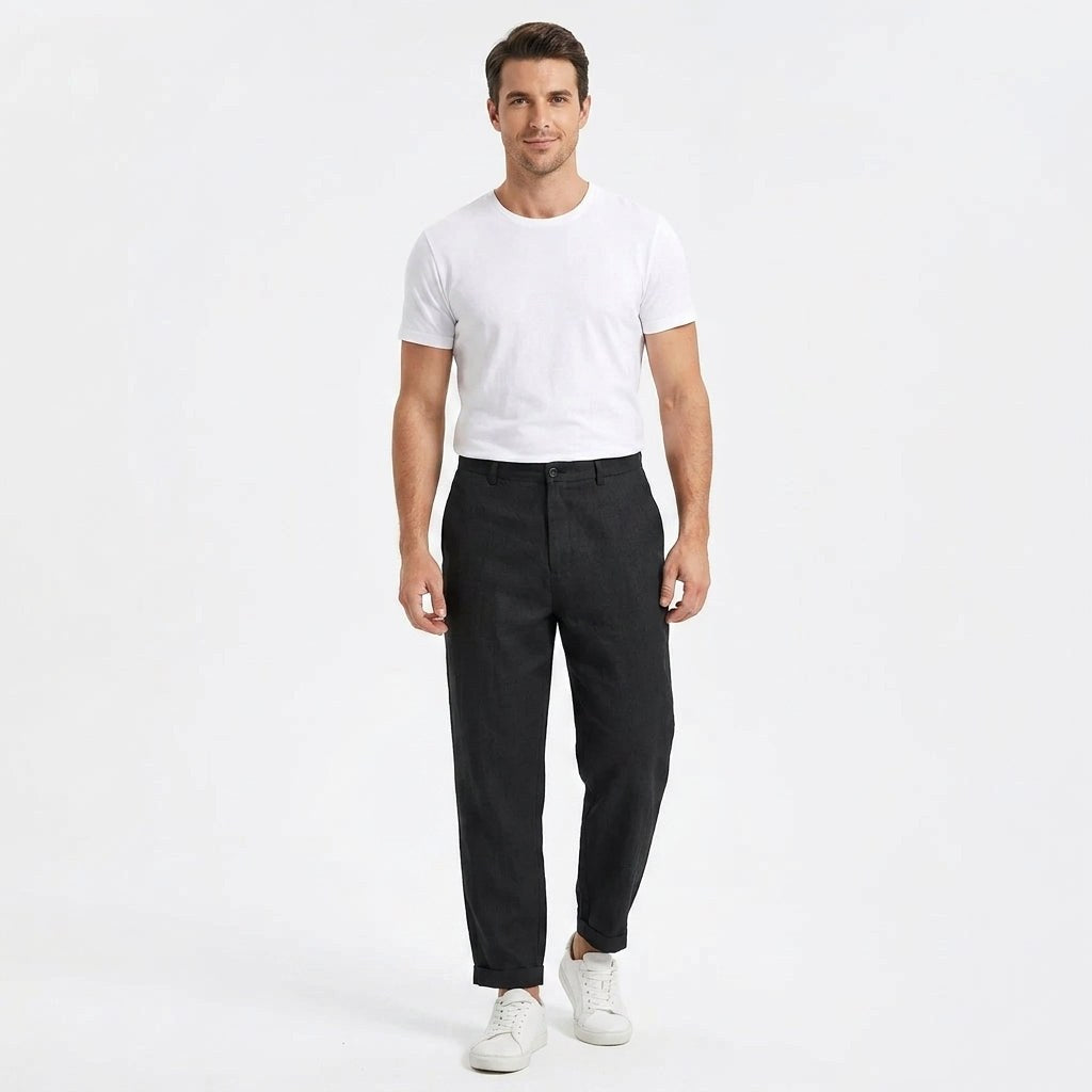 Łukasz | Herrenhose aus Leinen, lockere Passform mit Kordelzug, Sommerhose | Nomad NTS