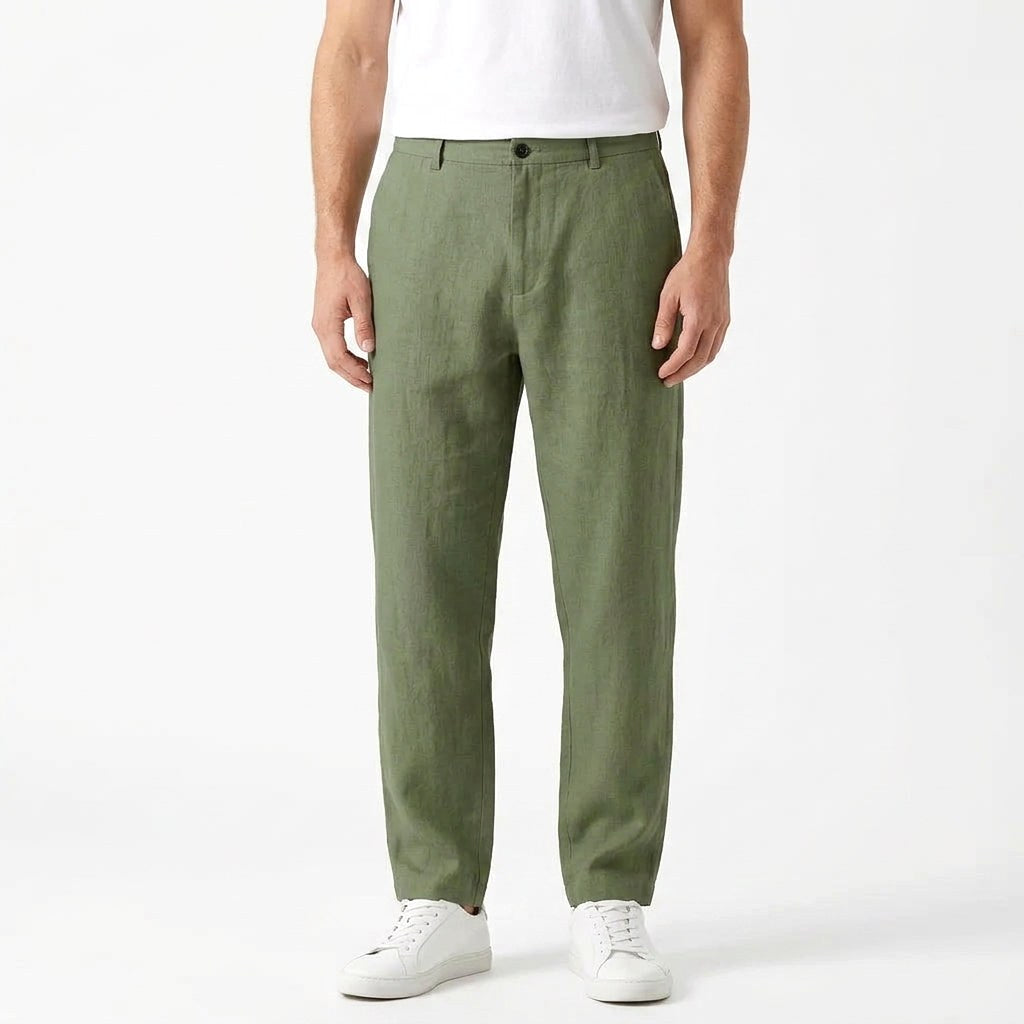 Łukasz | Herrenhose aus Leinen, lockere Passform mit Kordelzug, Sommerhose | Nomad NTS