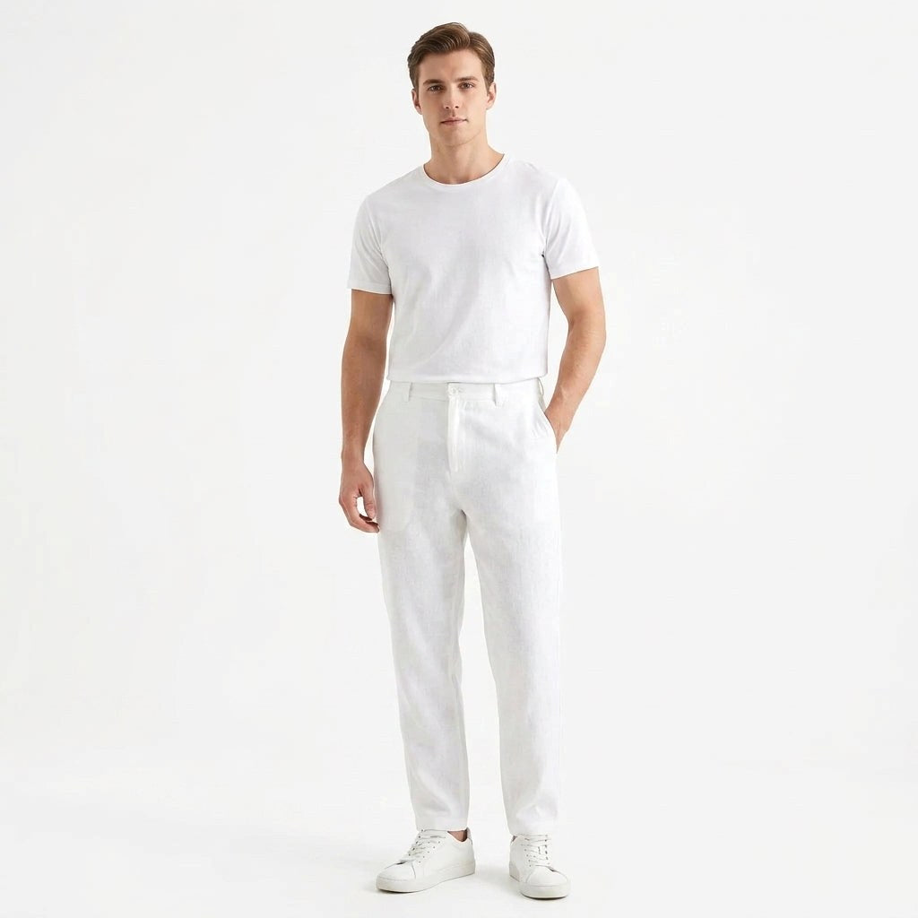 Łukasz | Herrenhose aus Leinen, lockere Passform mit Kordelzug, Sommerhose | Nomad NTS