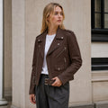 Mabel | Damen Vintage-Lederjacke, eng geschnittene Reißverschluss-Jacke | Nomadnts | Nomadnts