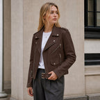 Mabel | Damen Vintage-Lederjacke, eng geschnittene Reißverschluss-Jacke | Nomadnts | Nomadnts