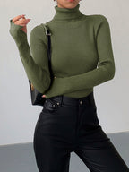 Madeleine | Damen gerippter Rollkragenpullover, strukturierter Strickpullover | Nomadnts | Nomadnts
