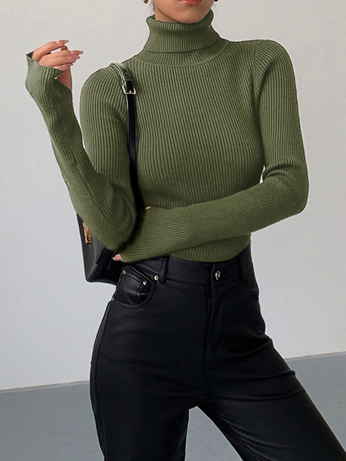 Madeleine | Damen gerippter Rollkragenpullover, strukturierter Strickpullover | Nomadnts | Nomadnts