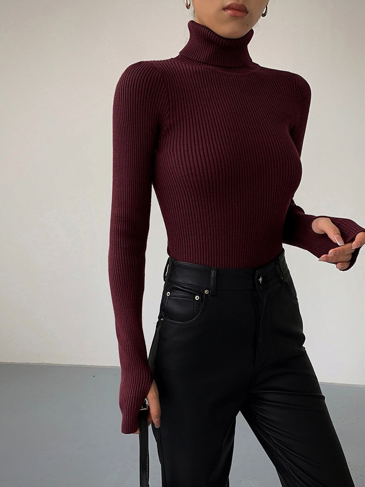 Madeleine | Damen gerippter Rollkragenpullover, strukturierter Strickpullover | Nomadnts | Nomadnts