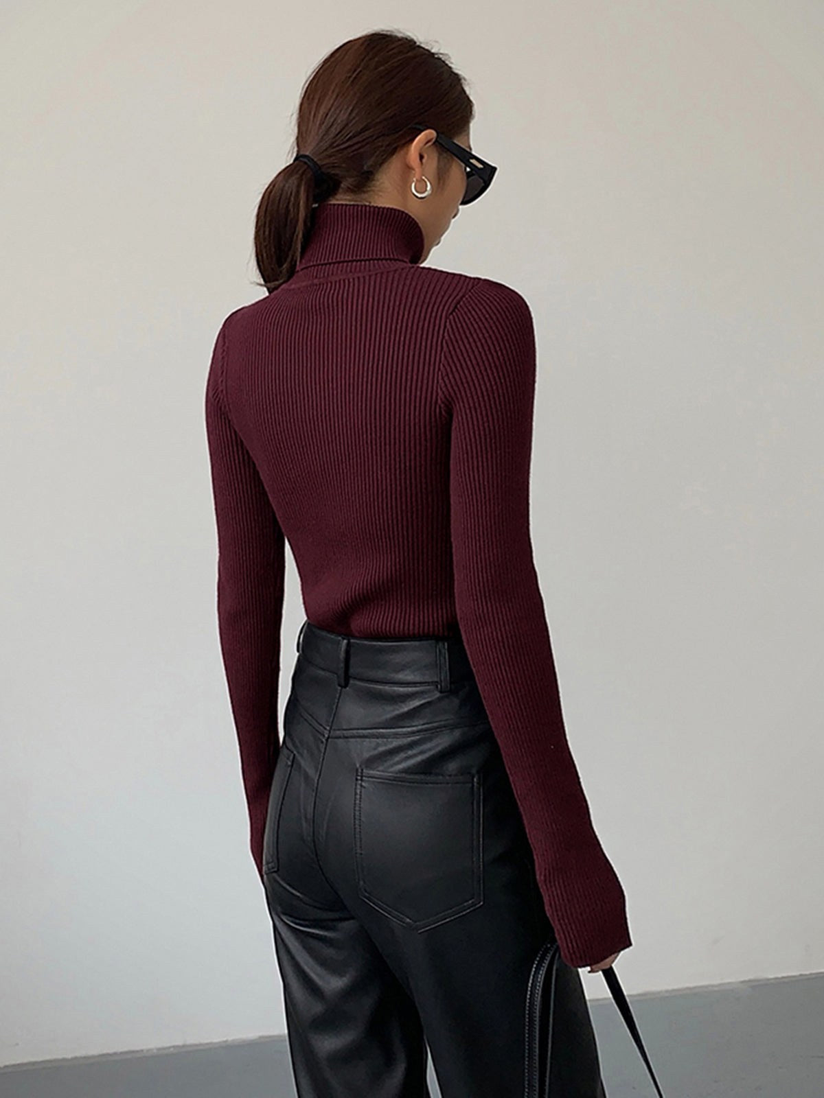 Madeleine | Damen gerippter Rollkragenpullover, strukturierter Strickpullover | Nomadnts | Nomadnts