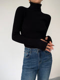 Madeleine | Damen gerippter Rollkragenpullover, strukturierter Strickpullover | Nomadnts | Nomadnts