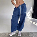 Maelle | Damen Baggy-Fit Jogginghose mit Seitenstreifen, weit geschnittene Lounge-Hose | Nomadnts | Navy blue