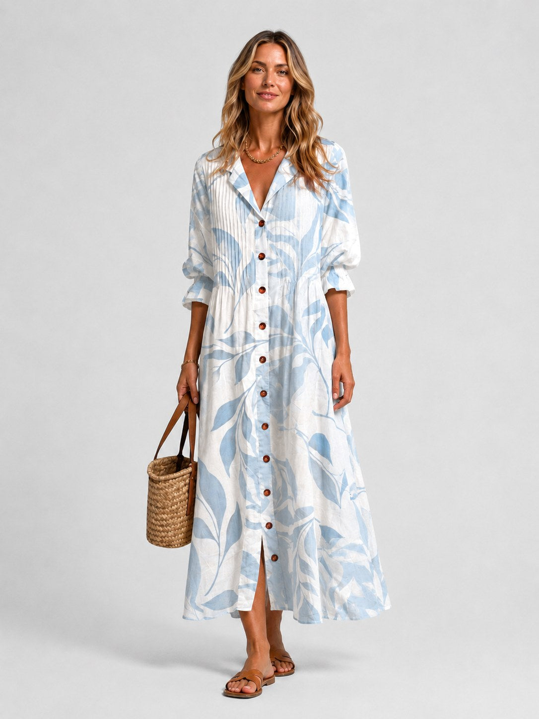 Maisie | Damen bedrucktes Hemdblusenkleid, locker geschnittenes Alltagskleid | Nomadnts | Nomadnts