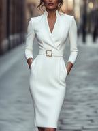 Maja | Damen Midikleid mit Gürteltaille und langen Ärmeln, weiches Strick-Midikleid | Nomadnts | Nomadnts