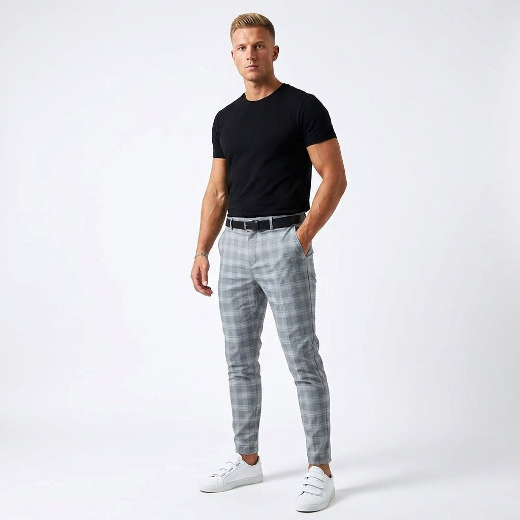 Marek | Herrenhose mit Windowpane-Muster, Elegante Businesshose | Nomad NTS