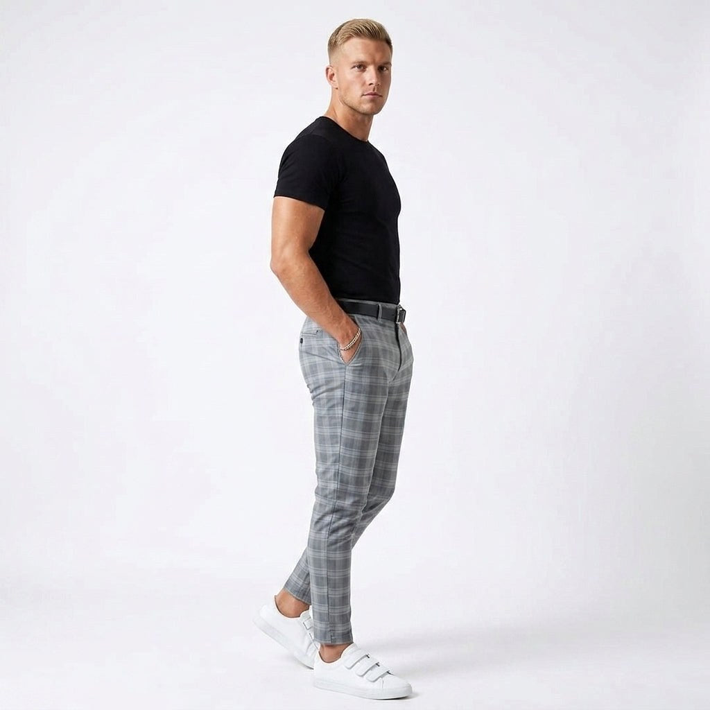 Marek | Herrenhose mit Windowpane-Muster, Elegante Businesshose | Nomad NTS