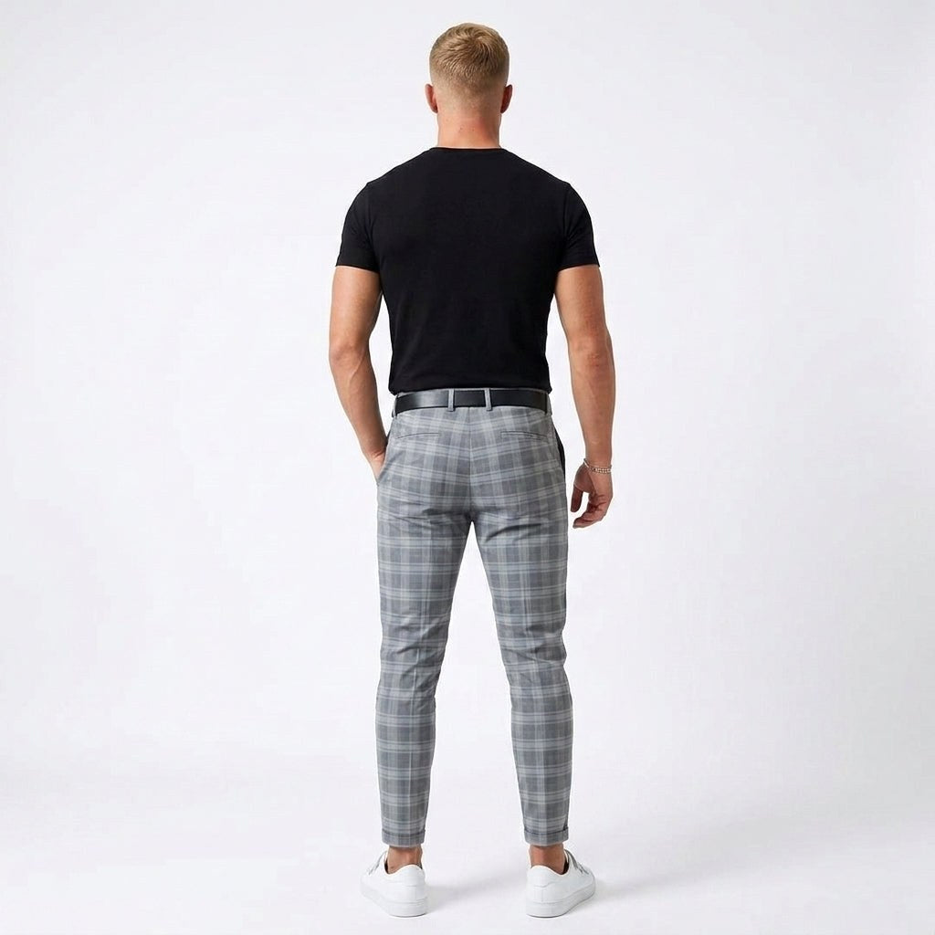 Marek | Herrenhose mit Windowpane-Muster, Elegante Businesshose | Nomad NTS