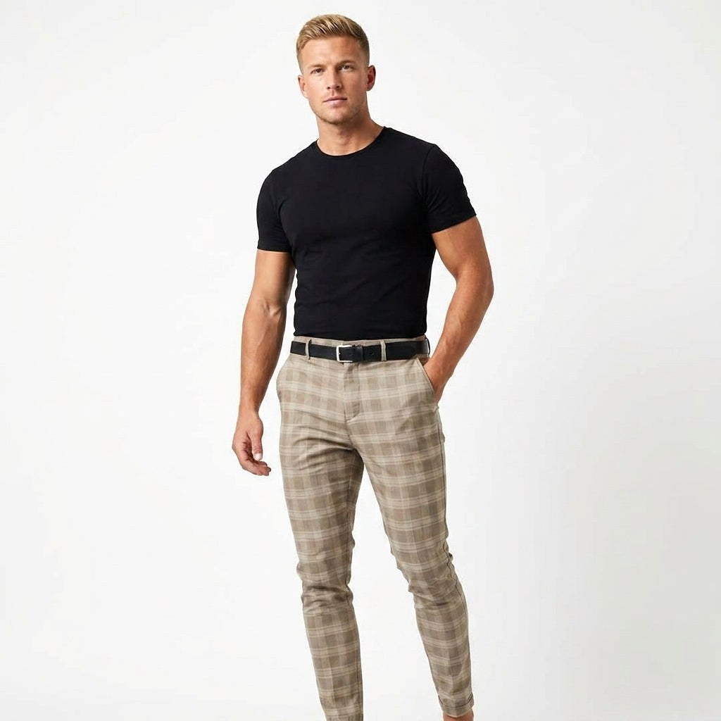 Marek | Herrenhose mit Windowpane-Muster, Elegante Businesshose | Nomad NTS