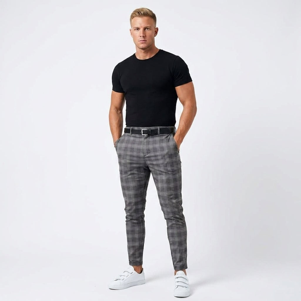 Marek | Herrenhose mit Windowpane-Muster, Elegante Businesshose | Nomad NTS