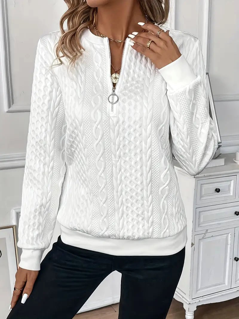 Margot | Damen Quarter-Zip Strickpullover, gemütlicher Alltagspullover | Nomadnts | Grey