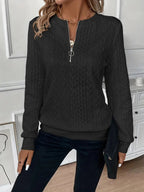 Margot | Damen Quarter-Zip Strickpullover, gemütlicher Alltagspullover | Nomadnts | Nomadnts