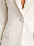 Martha | Damen tailliert geschnittener Blazer mit weit geschnittener Hose, eleganter Anlassanzug | Nomadnts | Blue