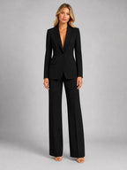 Martha | Damen tailliert geschnittener Blazer mit weit geschnittener Hose, eleganter Anlassanzug | Nomadnts | Pink