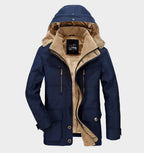 Martin | Herrenwintermantel mit Kapuze und Taschen, Warmer Wintermantel | Nomad NTS | Blau