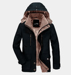 Martin | Herrenwintermantel mit Kapuze und Taschen, Warmer Wintermantel | Nomad NTS | Schwarz