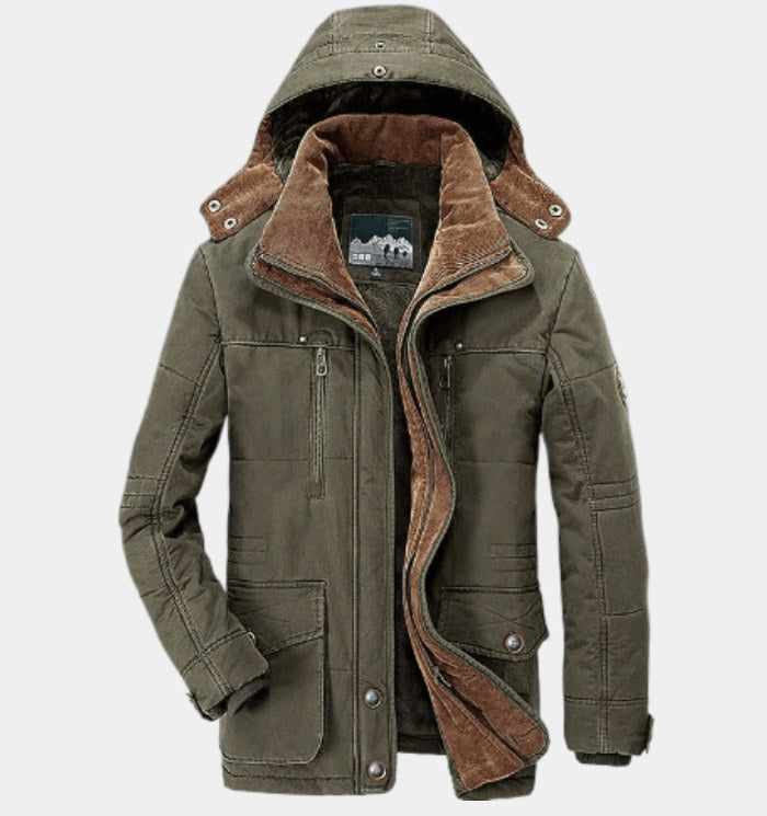 Martin | Herrenwintermantel mit Kapuze und Taschen, Warmer Wintermantel | Nomad NTS | Grün