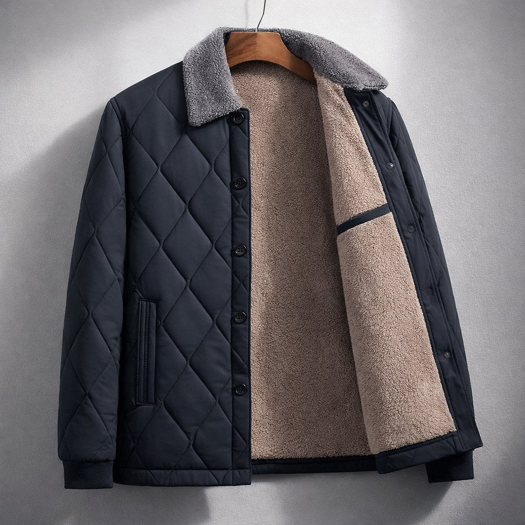 Mason | Herren-Fleecejacke mit Steppung, warme Herbstjacke | Nomadnts | Schwarz