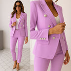 Matilda | Damen schmal geschnittener Zweiteiler, zweireihiger Blazer-Anzug | Nomadnts | Nomadnts