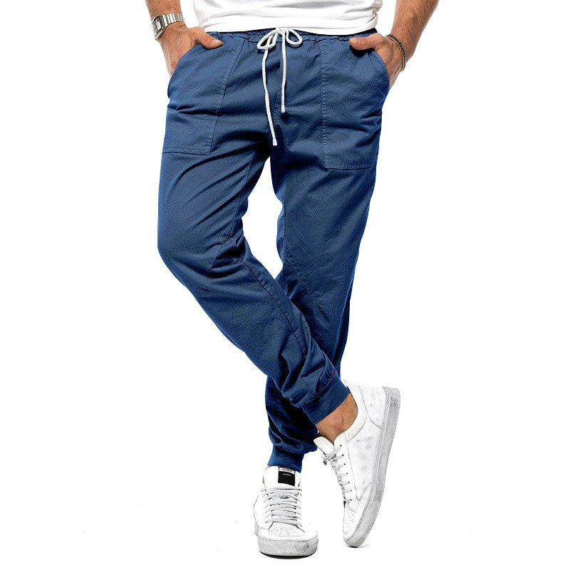 Max | Herren schmal geschnittene Jogginghose, Freizeithose mit Tunnelzug-Bund | Nomadnts | Jeansblau