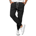 Max | Herren schmal geschnittene Jogginghose, Freizeithose mit Tunnelzug-Bund | Nomadnts | Black