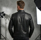 Mikołaj | Herren Lederjacke mit Stehkragen, Biker Lederjacke | Nomad NTS