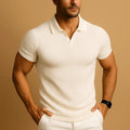 Miles | Herren Rippstrick-Poloshirt mit klassischem Kragen, kurzärmeliges Poloshirt | Nomadnts | Nomadnts