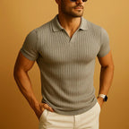 Miles | Herren Rippstrick-Poloshirt mit klassischem Kragen, kurzärmeliges Poloshirt | Nomadnts | Nomadnts