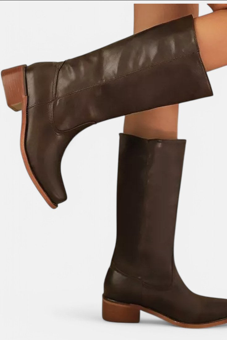 Millie | Damen kniehohe Lederstiefel mit Blockabsatz, elegante Lederstiefel | Nomadnts | Nomadnts