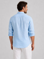 Mitchell | Herren Hemd in Leinenoptik, lockeres Button-Up-Hemd | Nomadnts | White
