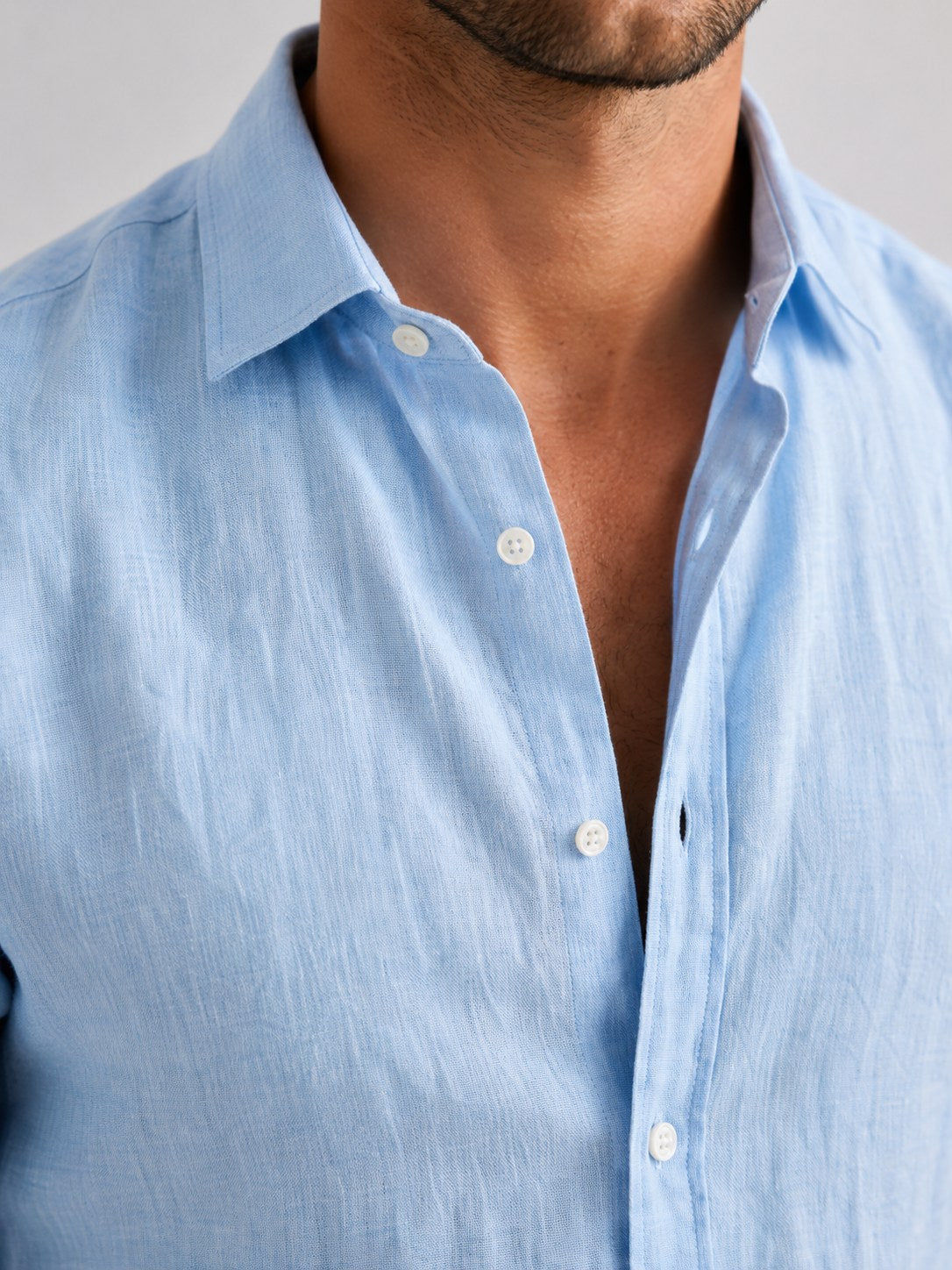 Mitchell | Herren Hemd in Leinenoptik, lockeres Button-Up-Hemd | Nomadnts | Grey