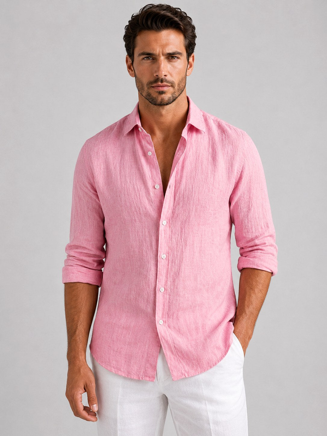 Mitchell | Herren Hemd in Leinenoptik, lockeres Button-Up-Hemd | Nomadnts | Nomadnts