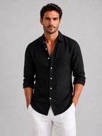 Mitchell | Herren Hemd in Leinenoptik, lockeres Button-Up-Hemd | Nomadnts | Nomadnts