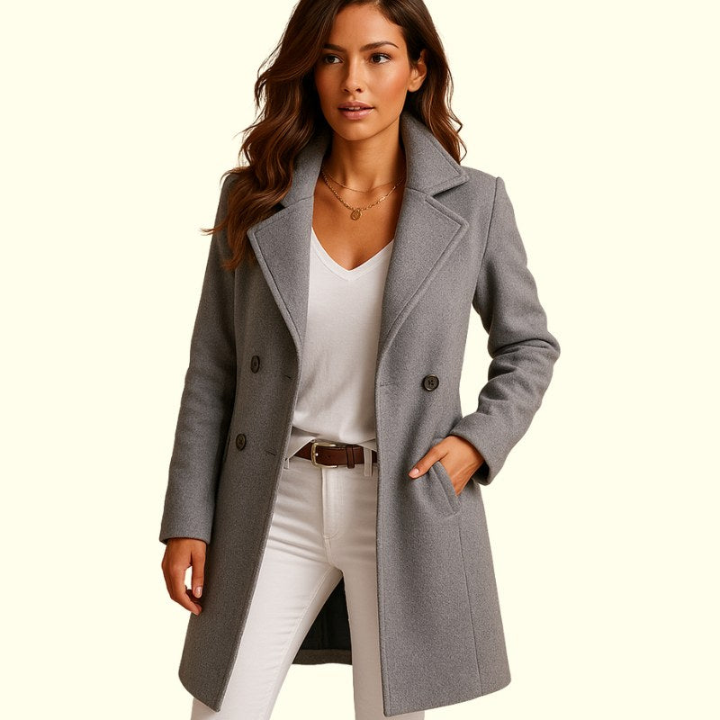 Monika | Damen Zweireihiger Mantel mit Reveren, Eleganter Herbstmantel | Nomad NTS