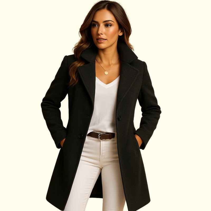 Monika | Damen Zweireihiger Mantel mit Reveren, Eleganter Herbstmantel | Nomad NTS