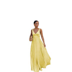 Monique | Damen plissiertes Maxikleid mit V-Ausschnitt, formelles Kleid für Hochzeitsgäste | Nomadnts | Nomadnts