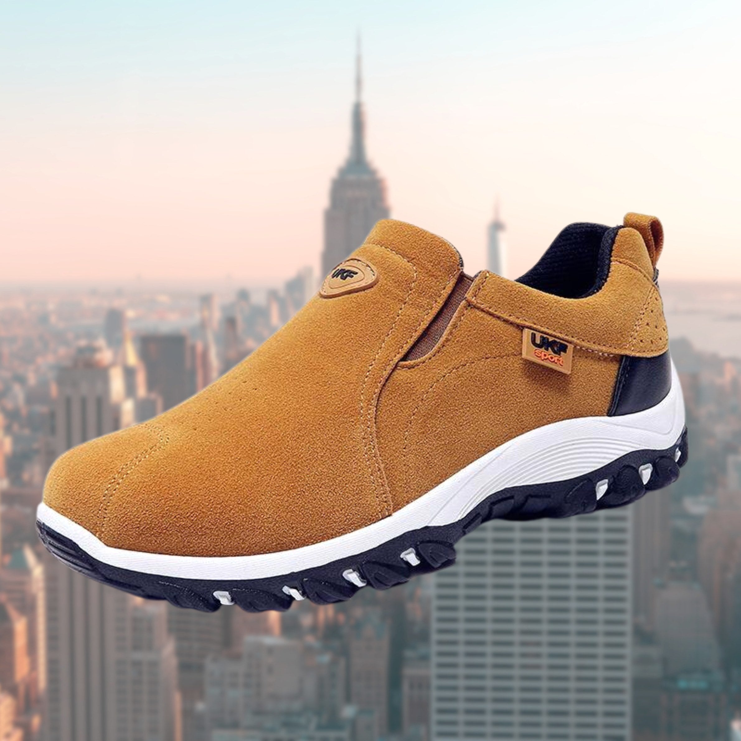 Moritz | Herren Slip-On Schuhe mit Stoßdämpfung, Ergonomische Walking Schuhe | Nomad NTS | Braun