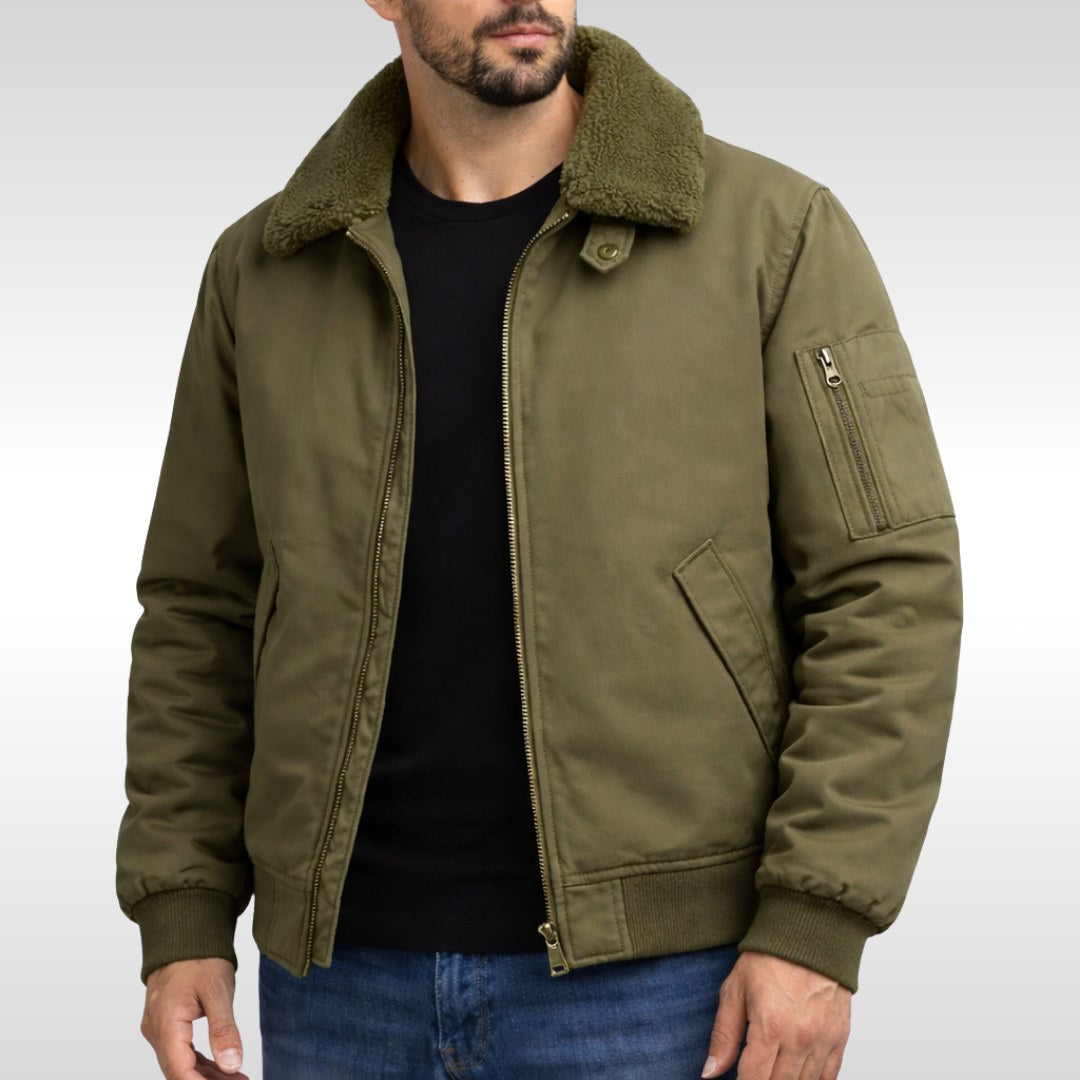 Nathan | Herren-Bomberjacke mit Struktur, warme Jacke mit Fleecefutter | Nomadnts