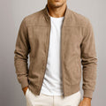 Nigel | Herren strukturierte Jacke in Wildleder-Optik, tailliert geschnittene Herbstjacke | Nomadnts | Blue