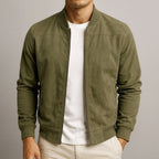 Nigel | Herren strukturierte Jacke in Wildleder-Optik, tailliert geschnittene Herbstjacke | Nomadnts | Navy Blue