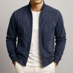Nigel | Herren strukturierte Jacke in Wildleder-Optik, tailliert geschnittene Herbstjacke | Nomadnts | Black