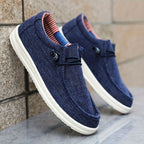 Niklas | Herren Canvas-Loafer mit elastischer Schnürung, leichte Slip-On Schuhe | Nomad NTS | Marineblau
